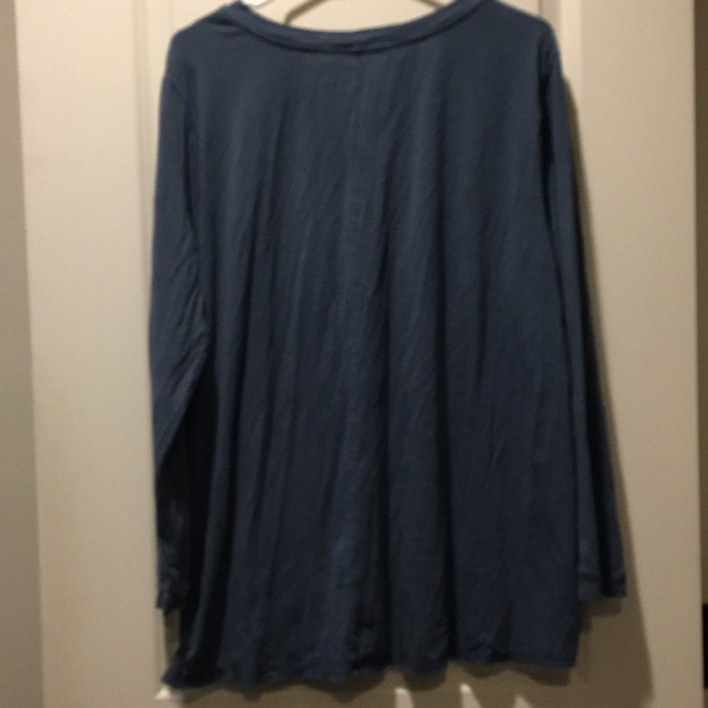 ANYBODY Graphic hi/lo stretchy “LOVE”t-shirt long sleeves women’s size XL blue - Picture 10 of 10